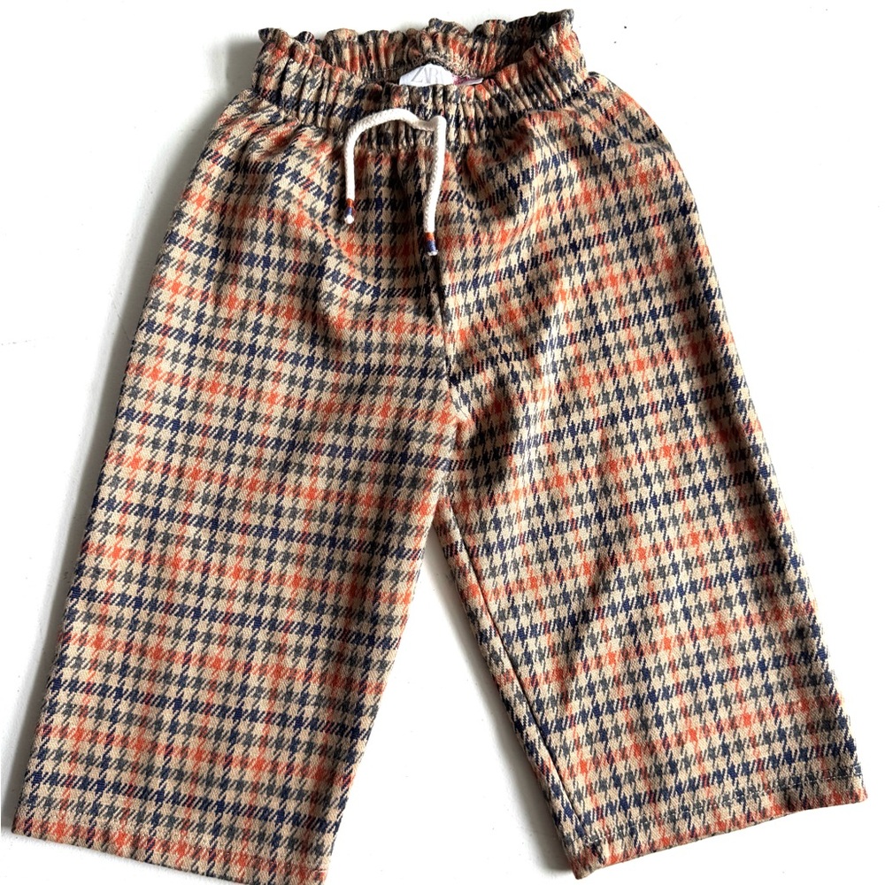 Zara Multicolor Plaid Drawstring Pants